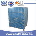 Welded wire mesh box pallet mesh trolley with PP plate sheet inside